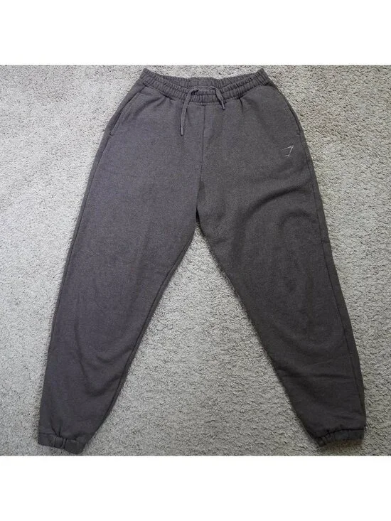 Gymshark Joggers Mens Medium Brown Tapered Sweatpants Athletic Logo - Picture 1 of 9